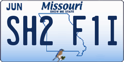 MO license plate SH2F1I