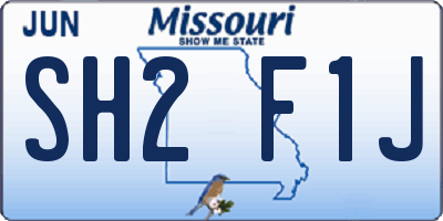 MO license plate SH2F1J