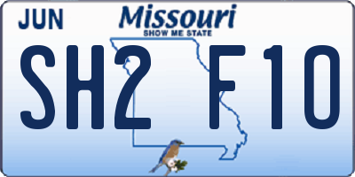 MO license plate SH2F1O