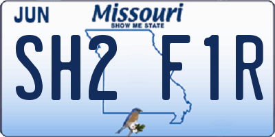 MO license plate SH2F1R