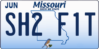 MO license plate SH2F1T