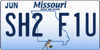 MO license plate SH2F1U