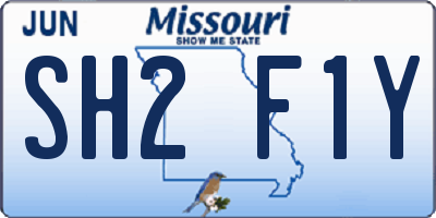 MO license plate SH2F1Y