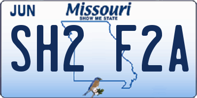 MO license plate SH2F2A