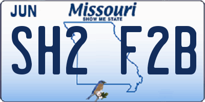 MO license plate SH2F2B