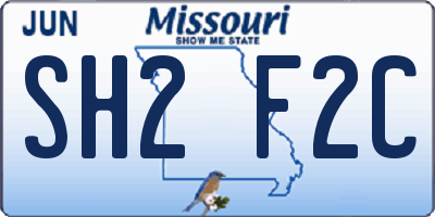 MO license plate SH2F2C