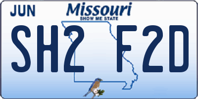 MO license plate SH2F2D