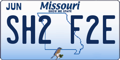 MO license plate SH2F2E