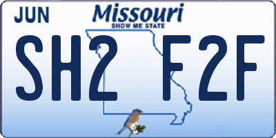 MO license plate SH2F2F