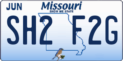 MO license plate SH2F2G