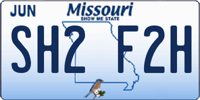 MO license plate SH2F2H