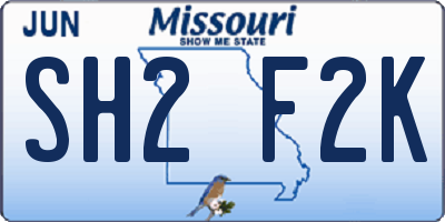 MO license plate SH2F2K