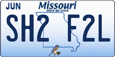 MO license plate SH2F2L
