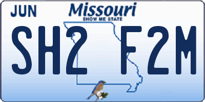 MO license plate SH2F2M