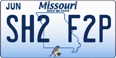 MO license plate SH2F2P