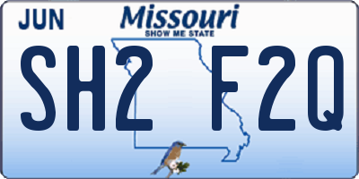 MO license plate SH2F2Q
