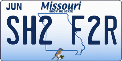 MO license plate SH2F2R