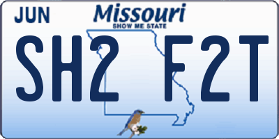 MO license plate SH2F2T