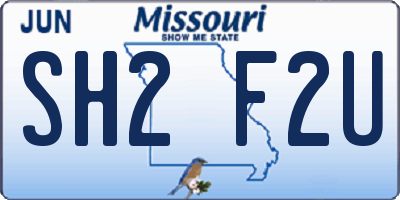 MO license plate SH2F2U