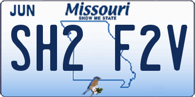MO license plate SH2F2V