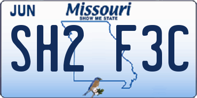 MO license plate SH2F3C