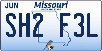 MO license plate SH2F3L