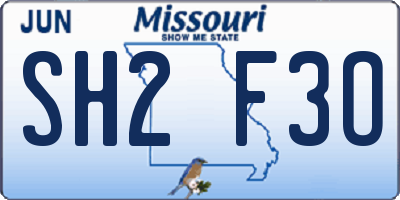 MO license plate SH2F3O