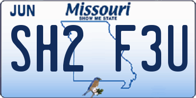 MO license plate SH2F3U