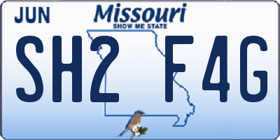 MO license plate SH2F4G