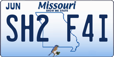 MO license plate SH2F4I