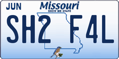 MO license plate SH2F4L