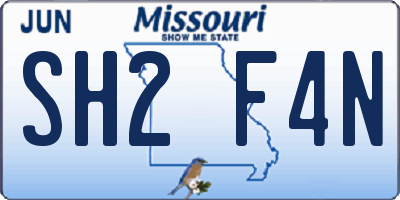 MO license plate SH2F4N