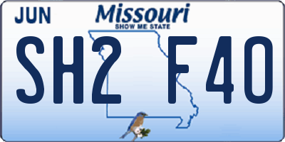 MO license plate SH2F4O
