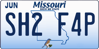 MO license plate SH2F4P