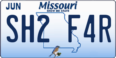 MO license plate SH2F4R
