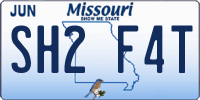MO license plate SH2F4T
