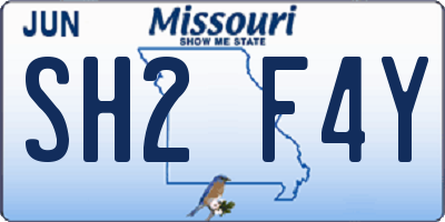 MO license plate SH2F4Y