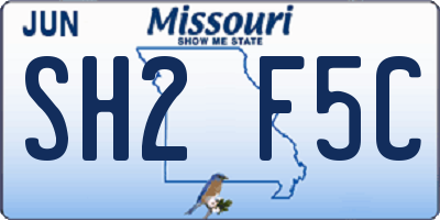 MO license plate SH2F5C