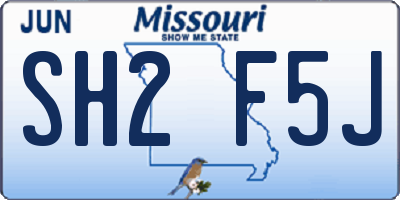 MO license plate SH2F5J