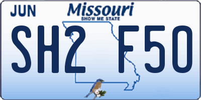 MO license plate SH2F5O