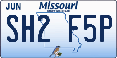 MO license plate SH2F5P