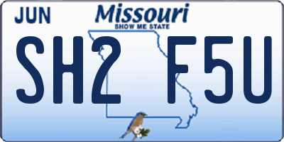 MO license plate SH2F5U