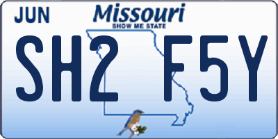 MO license plate SH2F5Y