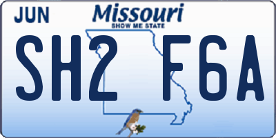 MO license plate SH2F6A