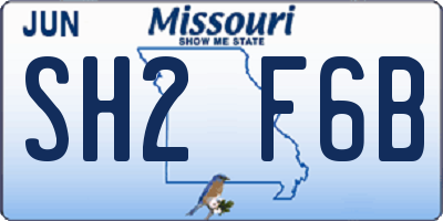MO license plate SH2F6B