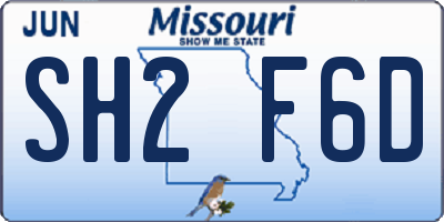 MO license plate SH2F6D