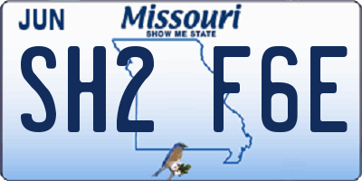 MO license plate SH2F6E