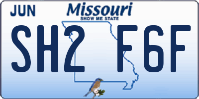 MO license plate SH2F6F