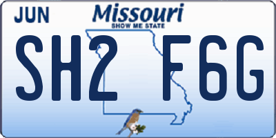 MO license plate SH2F6G