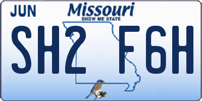 MO license plate SH2F6H